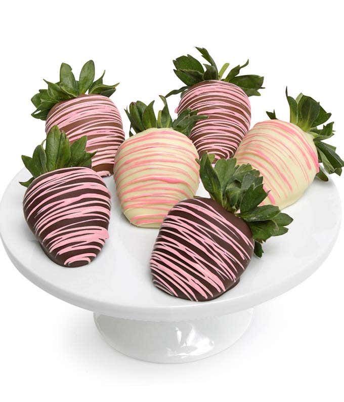 Pink Swizzle Chocolate Covered Strawberries
