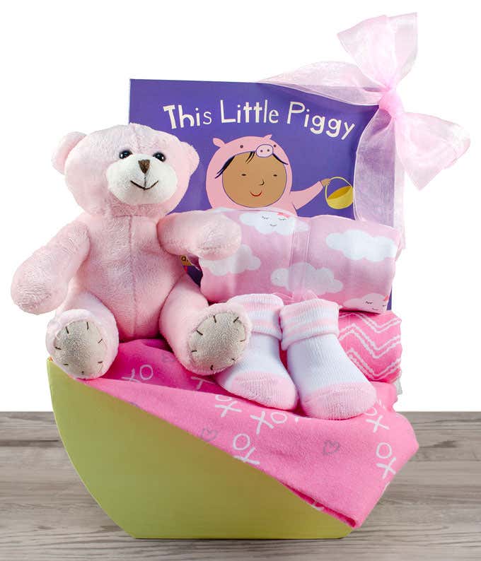 Bedtime for Baby Gift Basket - Pink