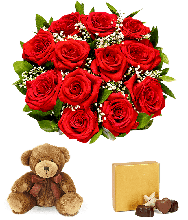 Partial image of Roses and Chocolate without vase